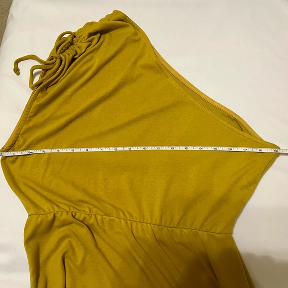 NWT - Lulu’s Ruched One Shoulder MIDI Dress - Size XL - Mustard Yellow - Picture 11 of 16